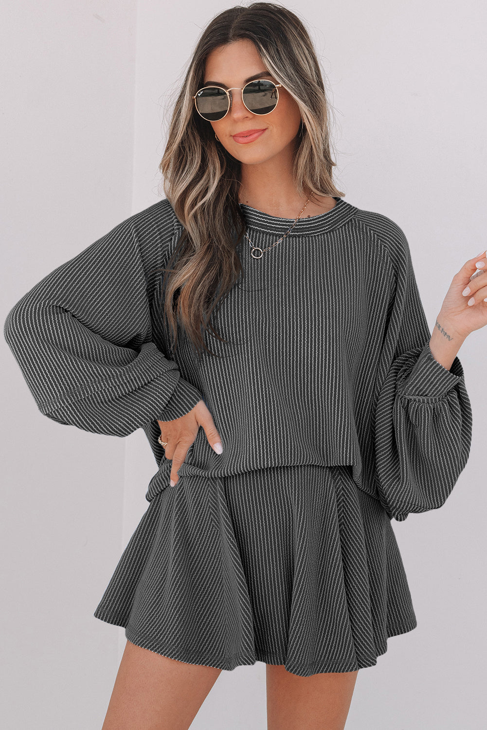 Scarlett Corded Lantern Sleeve Top