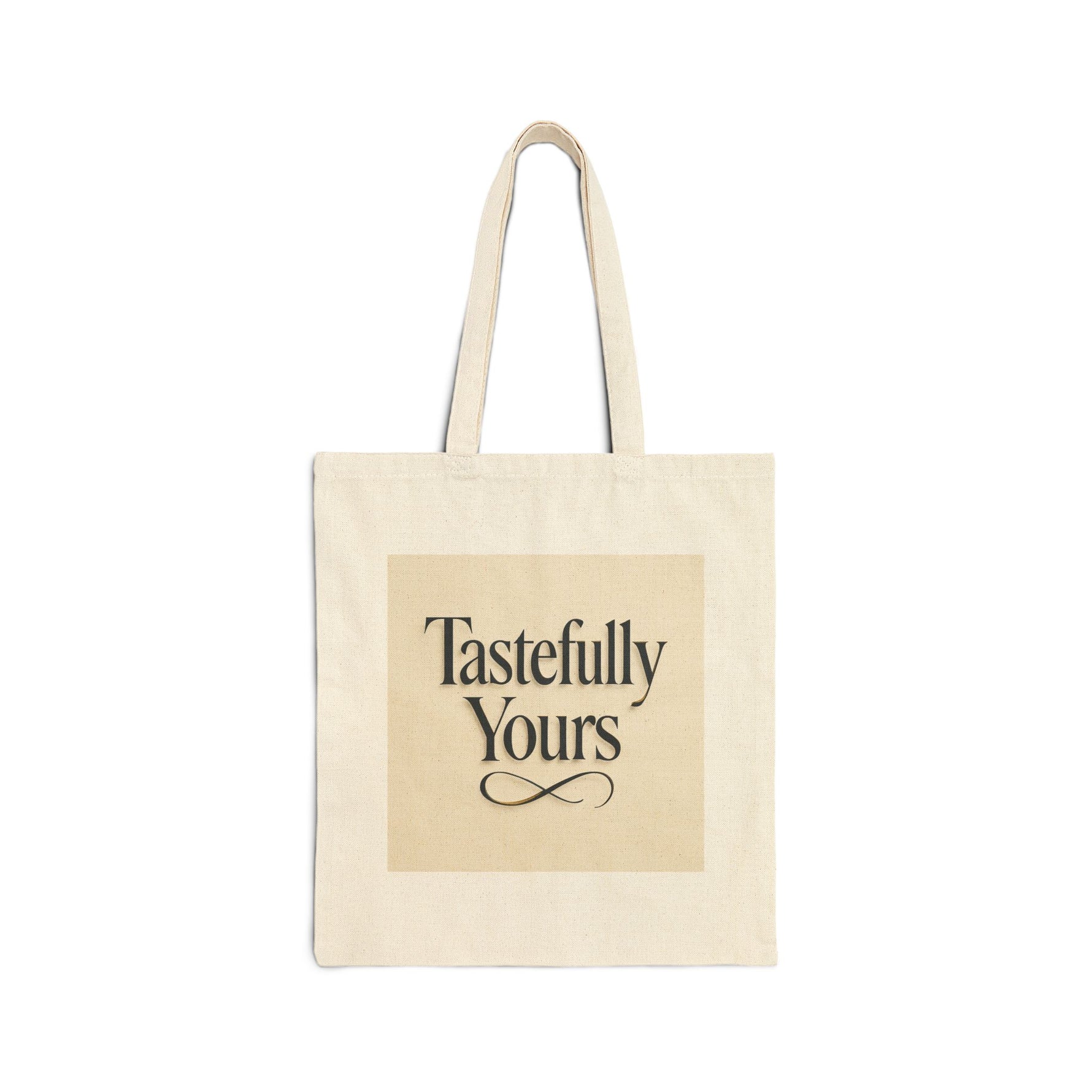 Tastefully Yours Canvas Tote Bag — Elegant Script Market & Grocery Tote