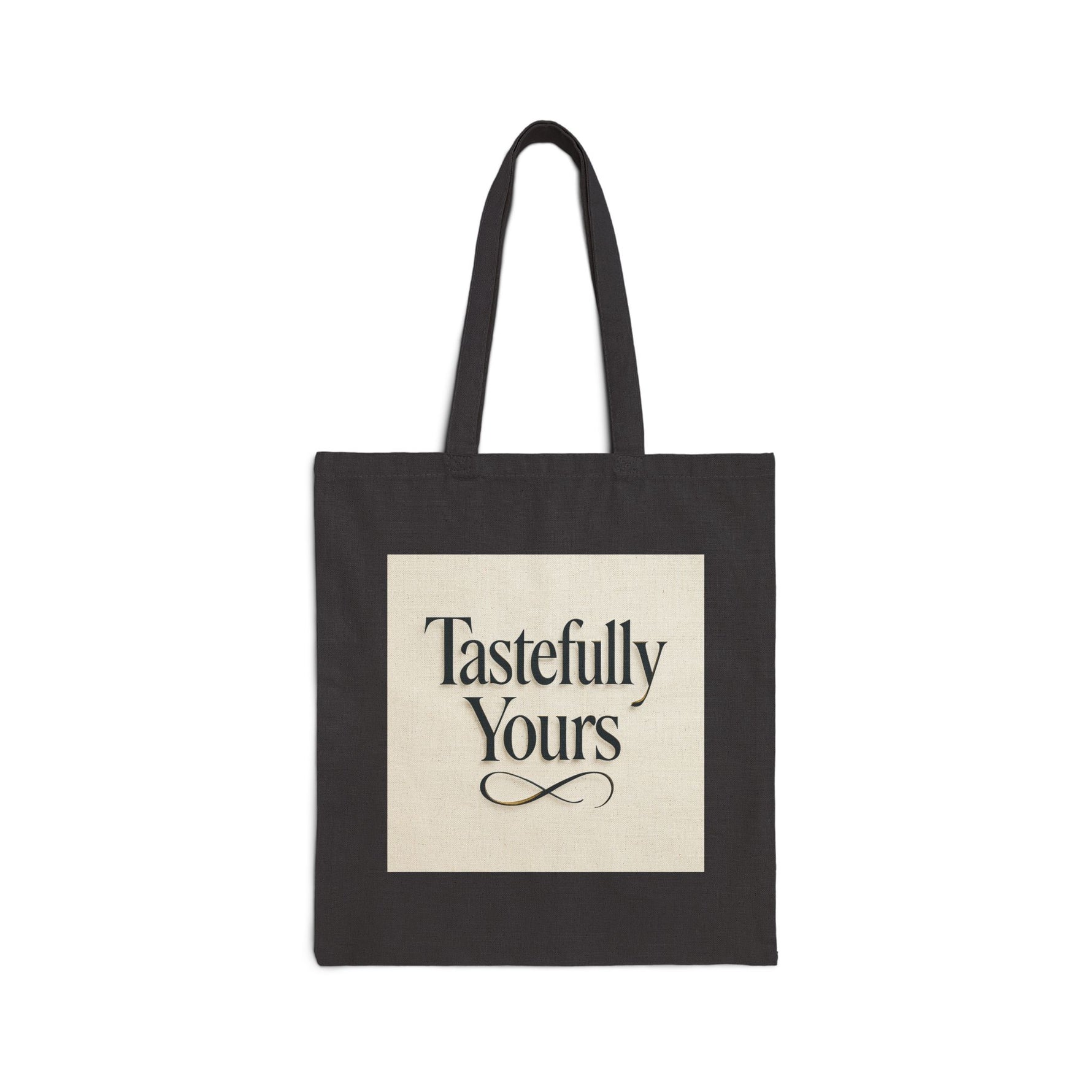 Tastefully Yours Canvas Tote Bag — Elegant Script Market & Grocery Tote