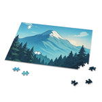 Mountain Sunrise Jigsaw Puzzle — Scenic Forest Peak Puzzle (120/252/500 pcs)