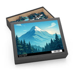 Mountain Sunrise Jigsaw Puzzle — Scenic Forest Peak Puzzle (120/252/500 pcs)
