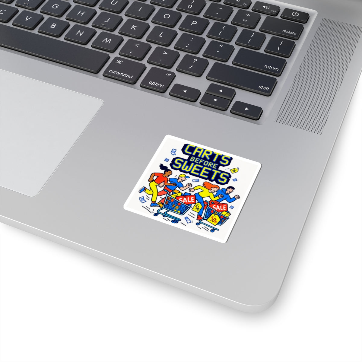 Kiss-Cut Sticker — "Carts Before Sweets" Shopping Sale Sticker