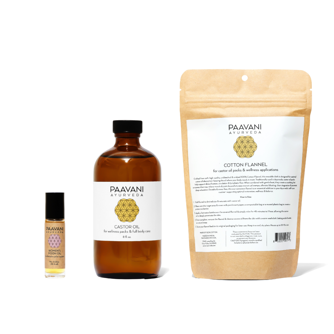 Moon Cycle Stack | Ayurvedic Ritual for Cramp Relief & Menstrual Support