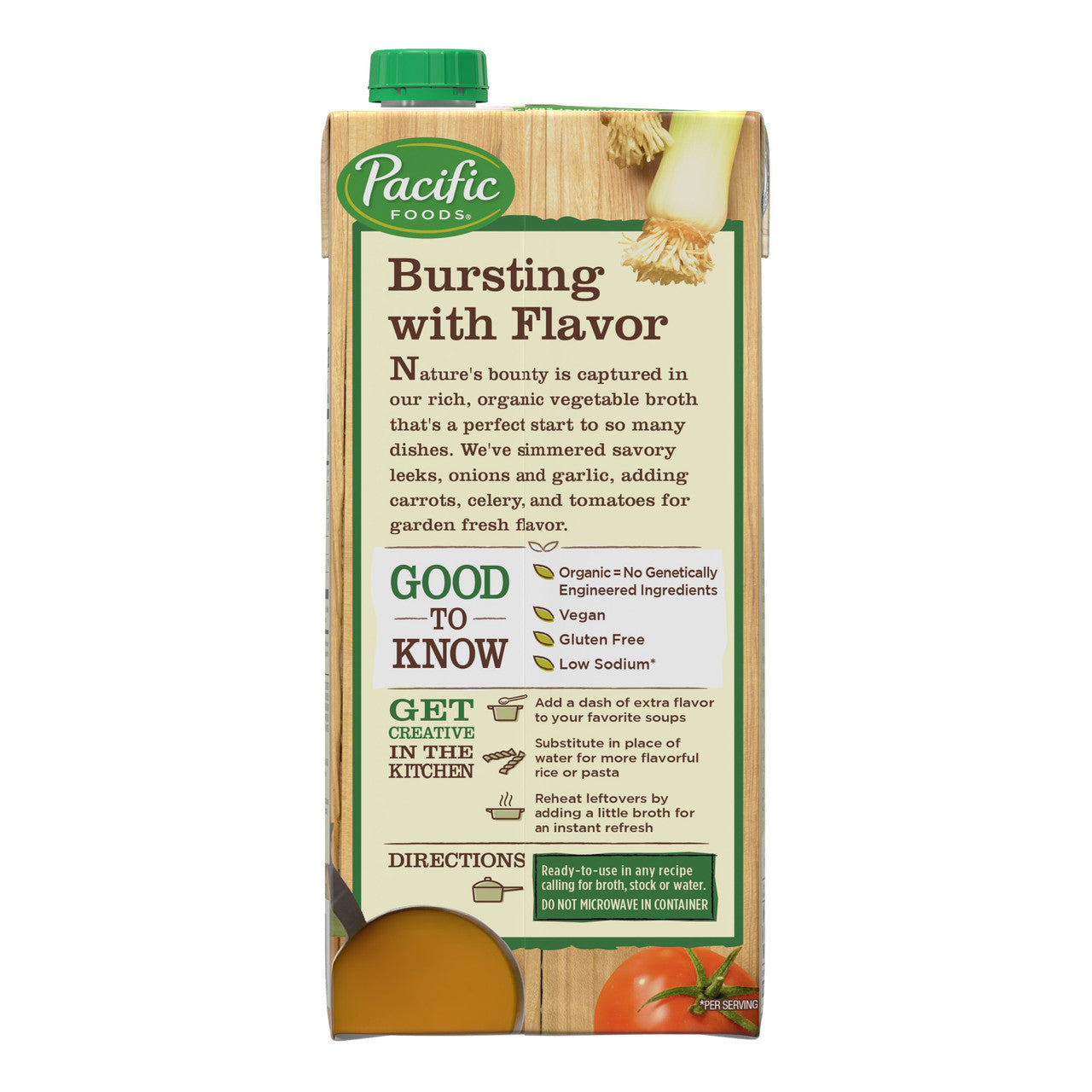 Pacific Natural vegetable Broth Low Sodium (12x32 Oz)-2