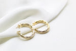 Medium Thick Hammered Hoops, Small, Medium or Large (K10-12)-0