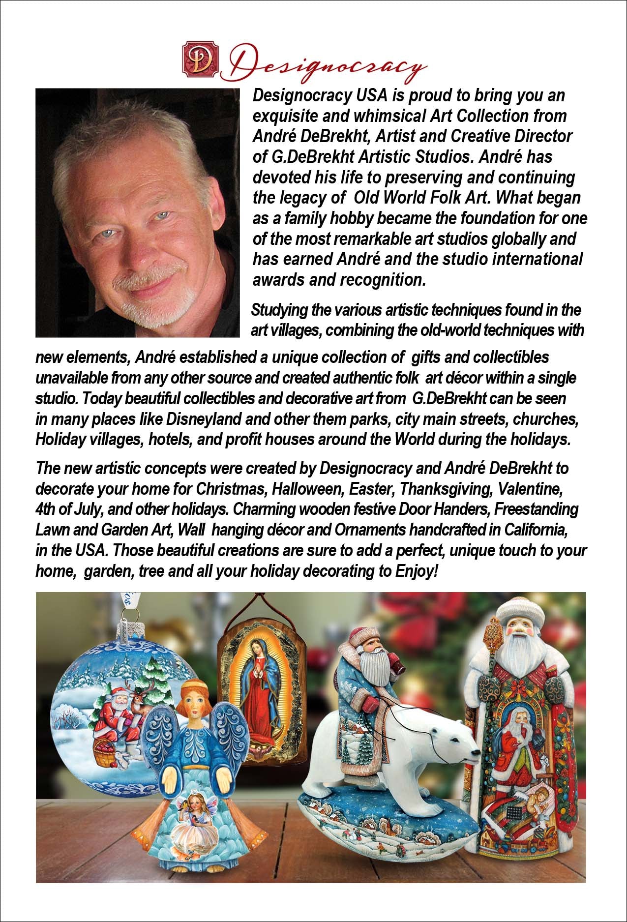 Saint George Tiny Tale Santa Christmas Figurine by G. DeBrekht - Christmas Santa Snowman Decor - 561634