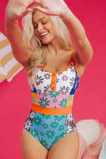 Meredith Floral Spaghetti Straps Swimsuit-0