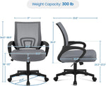 2 Pack Ergonomic Mesh Office Chairs With 360 Degree Rolling Casters Dark Gray For Home Office-2