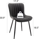 Black Leather Upholstered Dining Chairs Metal Legs-2
