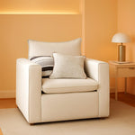 Beige 34 Inch Upholstered Accent Chair Modern Room-0