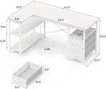 47 Inch L Shaped Desk With Power Outlets For Home Office-2