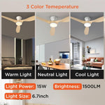 52 Inch Ceiling Fan With Light And Remote Low Profile-3