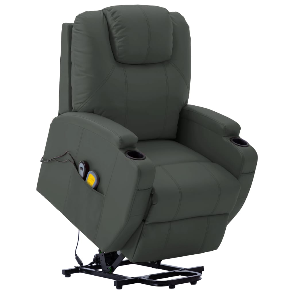 vidaXL Power Lift Recliner Electric Lift Chair for Home Theater Faux Leather