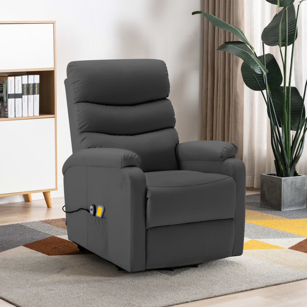 vidaXL Power Lift Recliner Lift Chair for Home Theater Cinema Faux Leather