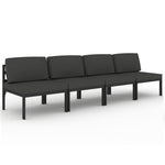vidaXL 4-Seater Patio Sofa with Cushions Aluminum Anthracite