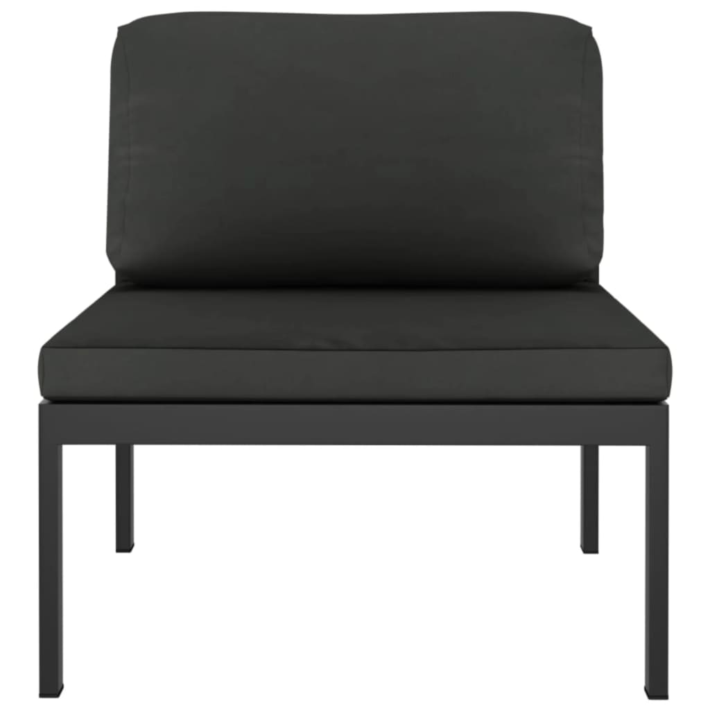 vidaXL 4-Seater Patio Sofa with Cushions Aluminum Anthracite