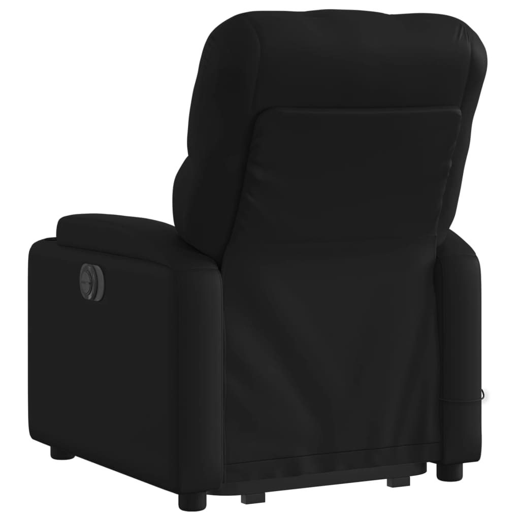 vidaXL Stand up Massage Recliner Chair Black Faux Leather