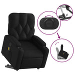 vidaXL Stand up Massage Recliner Chair Black Faux Leather