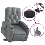 vidaXL Stand up Massage Recliner Chair Gray Faux Leather