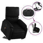 vidaXL Stand up Massage Recliner Chair Black Faux Leather
