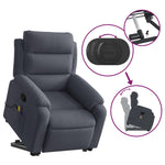 vidaXL Stand up Massage Recliner Chair Dark Gray Velvet