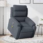 vidaXL Stand up Massage Recliner Chair Dark Gray Velvet