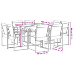 vidaXL 9 Piece Patio Dining Set Black Textilene