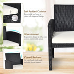 Rattan Outdoor Patio Furniture Set 4 Piece White Cushions