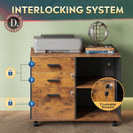 3 Drawer Wood File Cabinet With Lock For Home Office-3