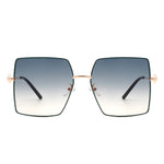 Benazia - Square Oversize Flat Top Large Tinted Women Fashion Sunglasses