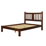 Queen size Solid Pine Wood Platform Bed Frame with Headboard in Cherry-2