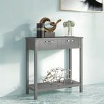 Modern Entryway Accent 2 Drawer Sofa Side Table Grey-1