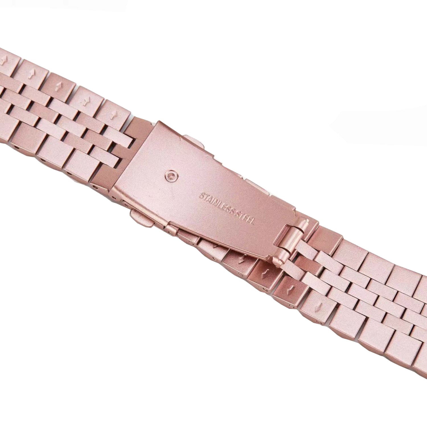 Stainless Steel Link Bracelet Band - The Perth in Rose Gold Large - Compatible with Apple Watch Size 42mm to 45mm