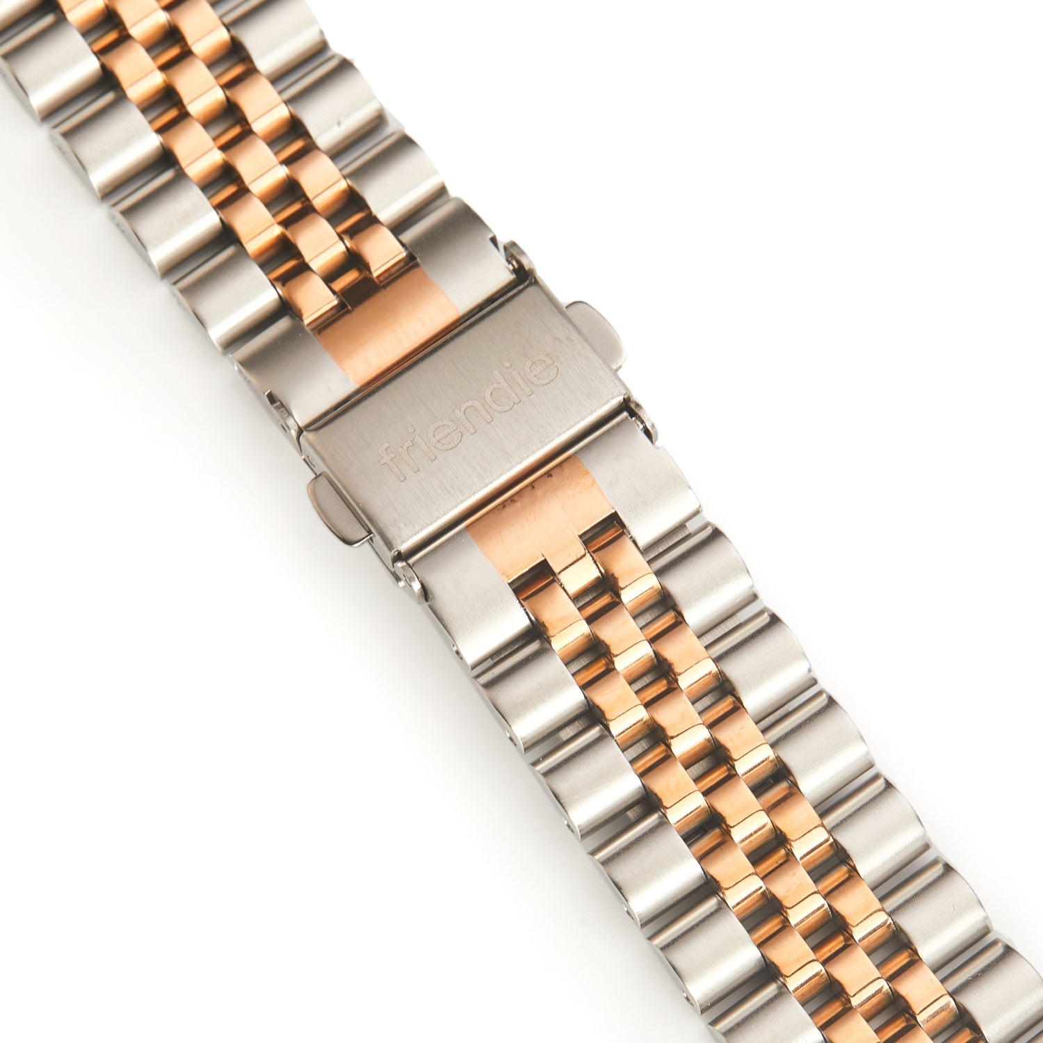 Stainless Steel Link Bracelet Band - The Perth in Silver and Rose Small - Compatible with Apple Watch Size 38mm to 41mm