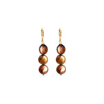 Brown freshwater pearl huggie earrings | by Ifemi Jewels