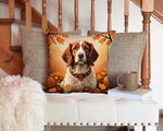 Brittany Spaniel Fall Throw Pillow