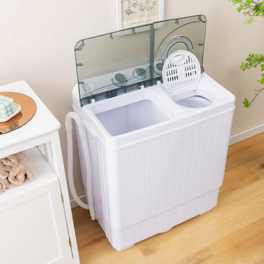 Portable Twin Tub Washing Machine with Timer Control