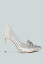 Erika Rhinestones Embellished Clear Pump Shoes