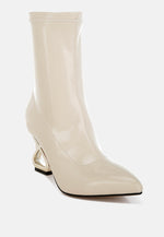 Gaias Fantasy Heel Patent Faux Leather Boots