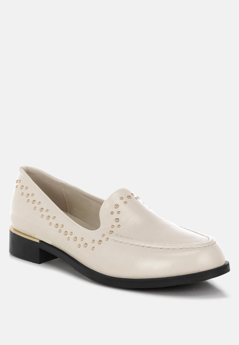 Gonia Studded Faux Leather Loafers