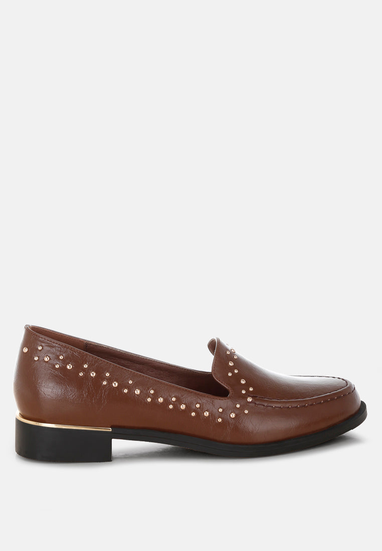 Gonia Studded Faux Leather Loafers