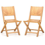 2 Pieces Folding Patio Chairs with Inclined Backrest-4