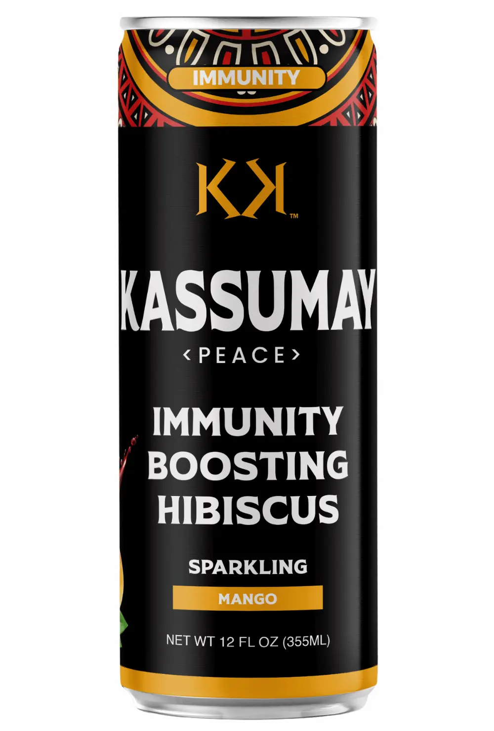 MANGO SPARKLING - 12-Pack Immunity Boosting Natural Healthy Plant-Based Hibiscus Beverages