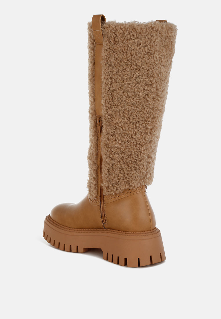 Lapland Fur Detail Calf Length Boots