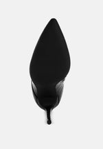 Mesta Croco Textured Stiletto Boots