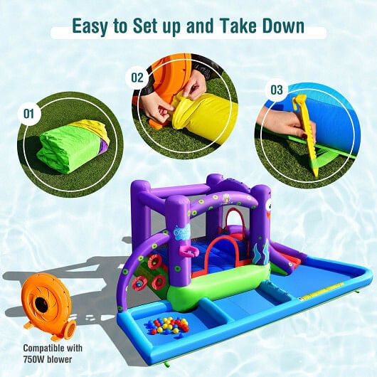 Inflatable Water Slide Castle without Blower-3
