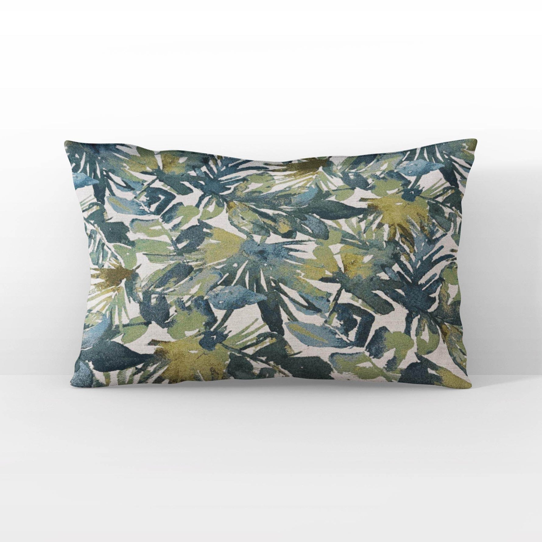 Plutus Green Yellow Nature’s Embrace Floral Luxury Throw Pillow