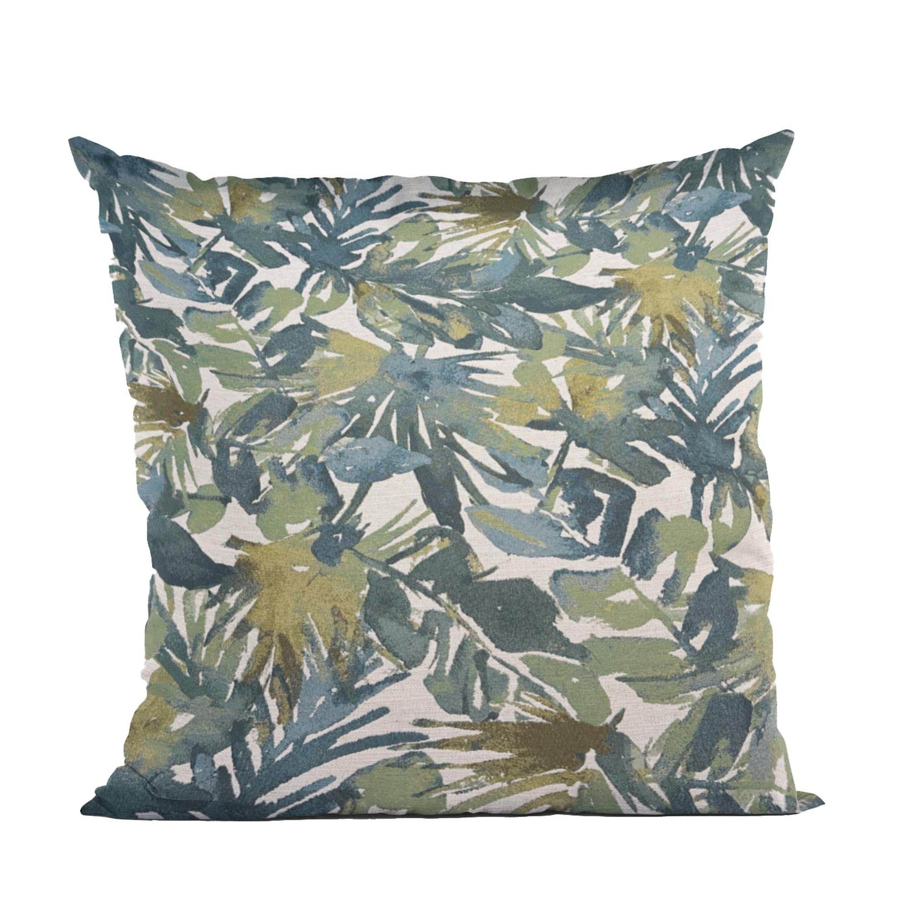 Plutus Green Yellow Nature’s Embrace Floral Luxury Throw Pillow