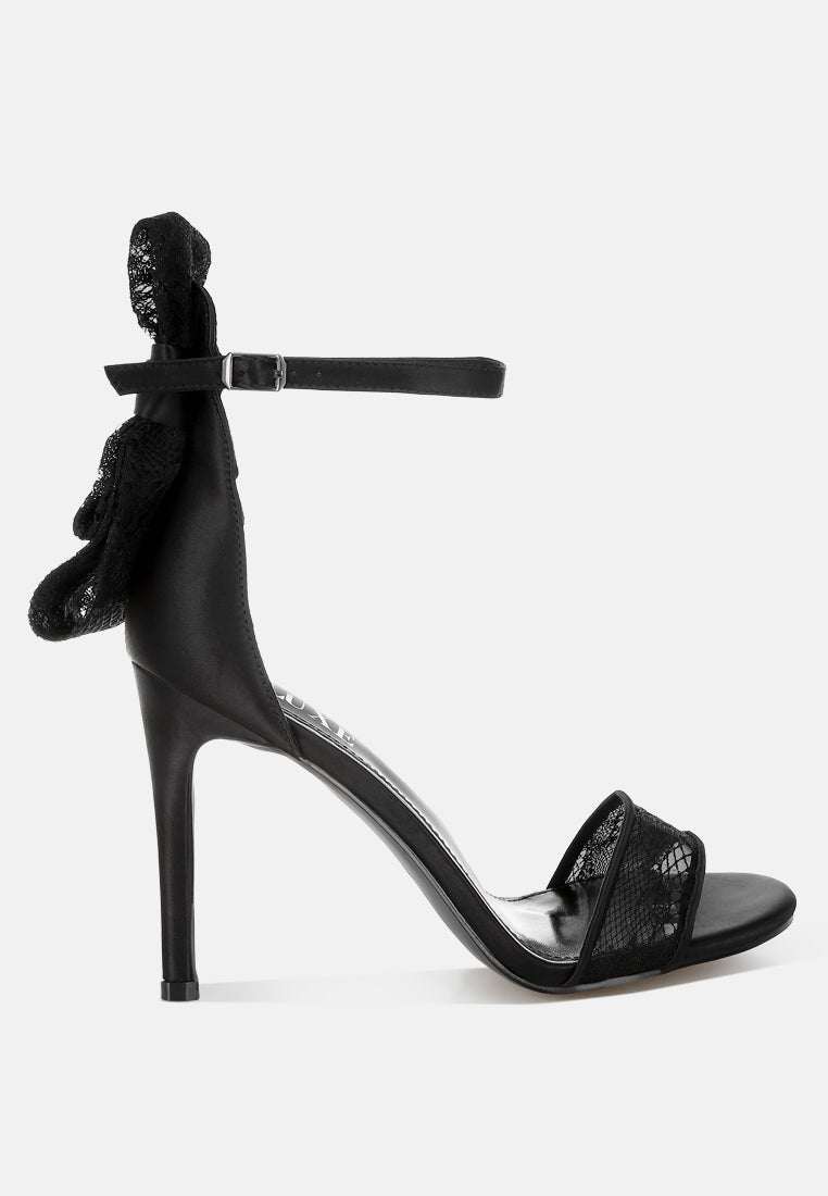 Delancy Bow Detail Lace Stiletto Sandals