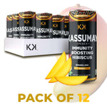 MANGO SPARKLING - 12-Pack Immunity Boosting Natural Healthy Plant-Based Hibiscus Beverages
